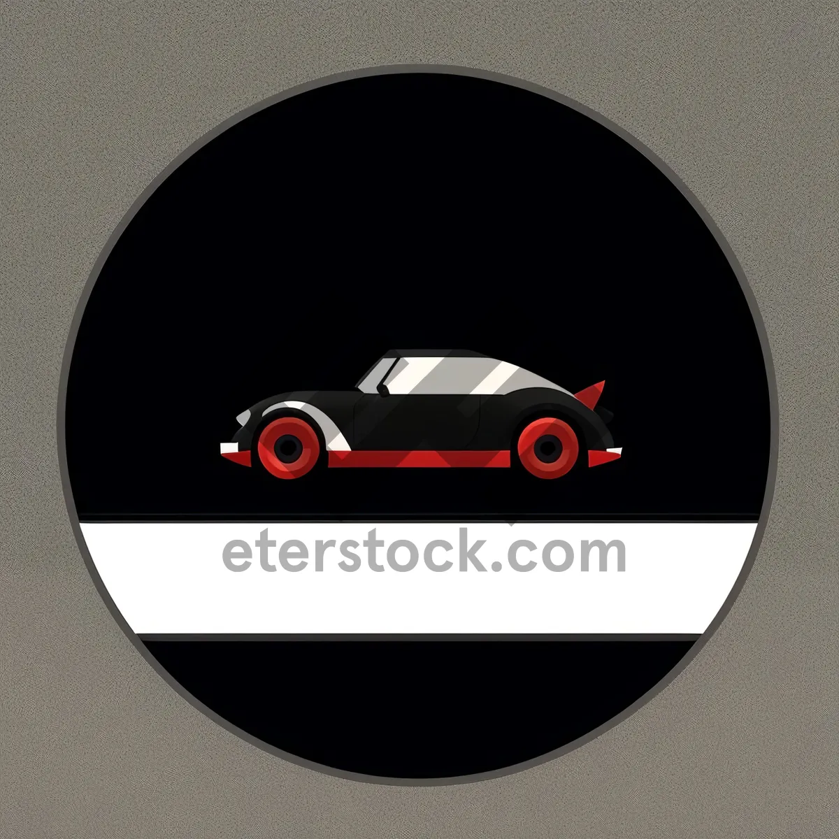 Picture of Shiny Black Round Button Icon with Reflection