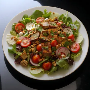 Gourmet Grilled Cheese with Fresh Salad and Vegetables