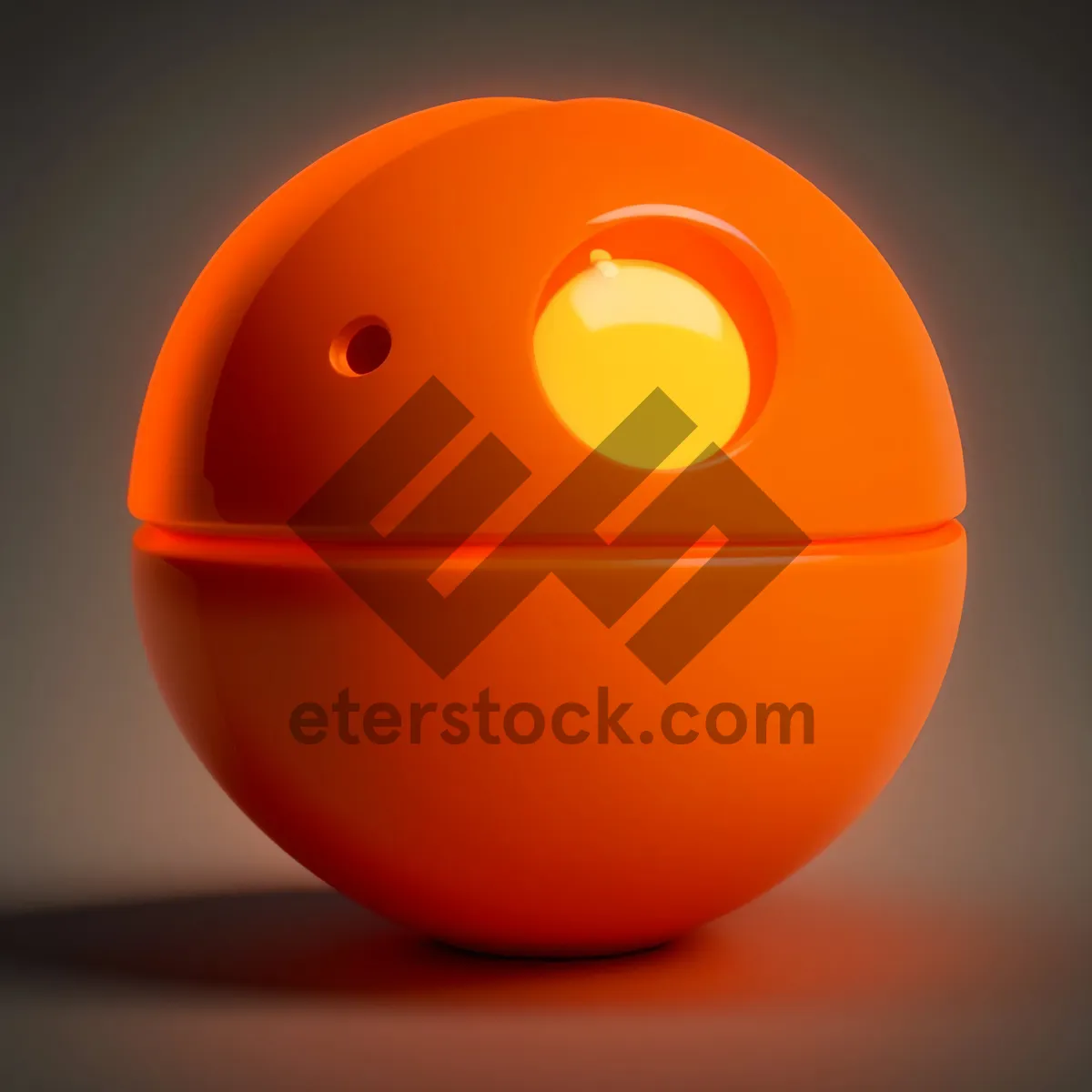 Picture of Shiny Orange Glass Button Icon with Reflection