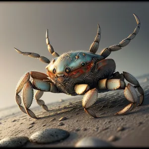 Wild Rock Crab Showing Its Fierce Claw