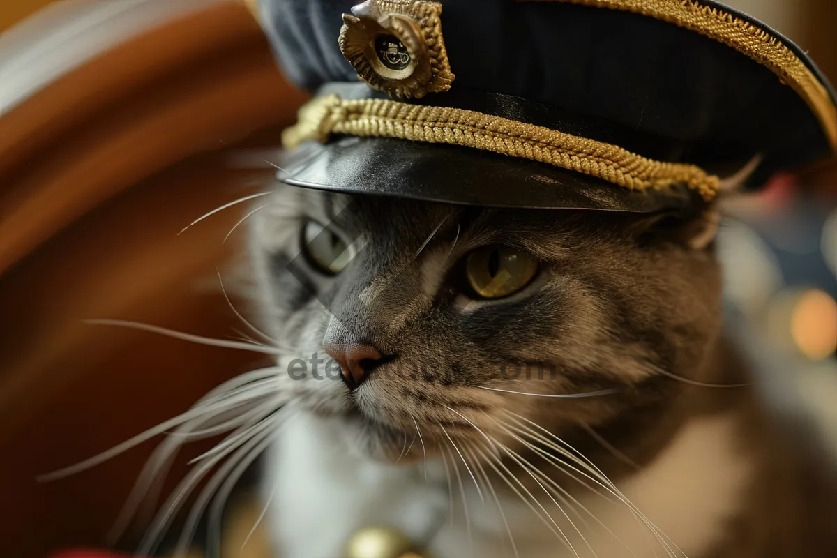 Picture of Curious Gray Tabby Cat with Whiskers