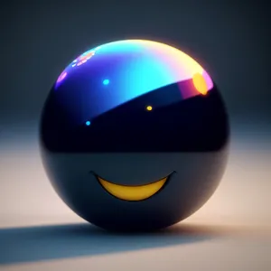 GlobeSat Icon: Shiny 3D Glass Sphere