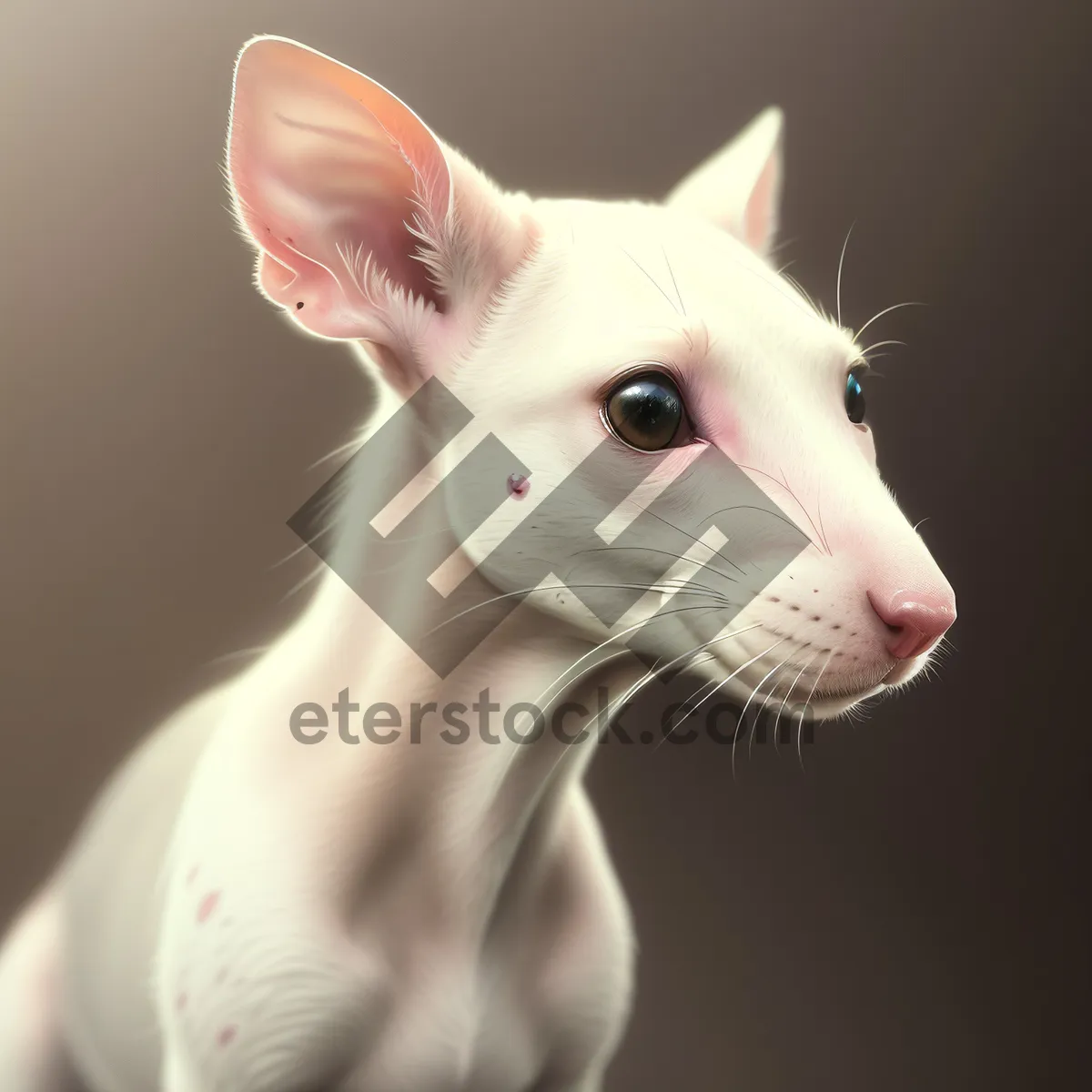 Picture of Playful white furball with curious eyes - a cute kitty!