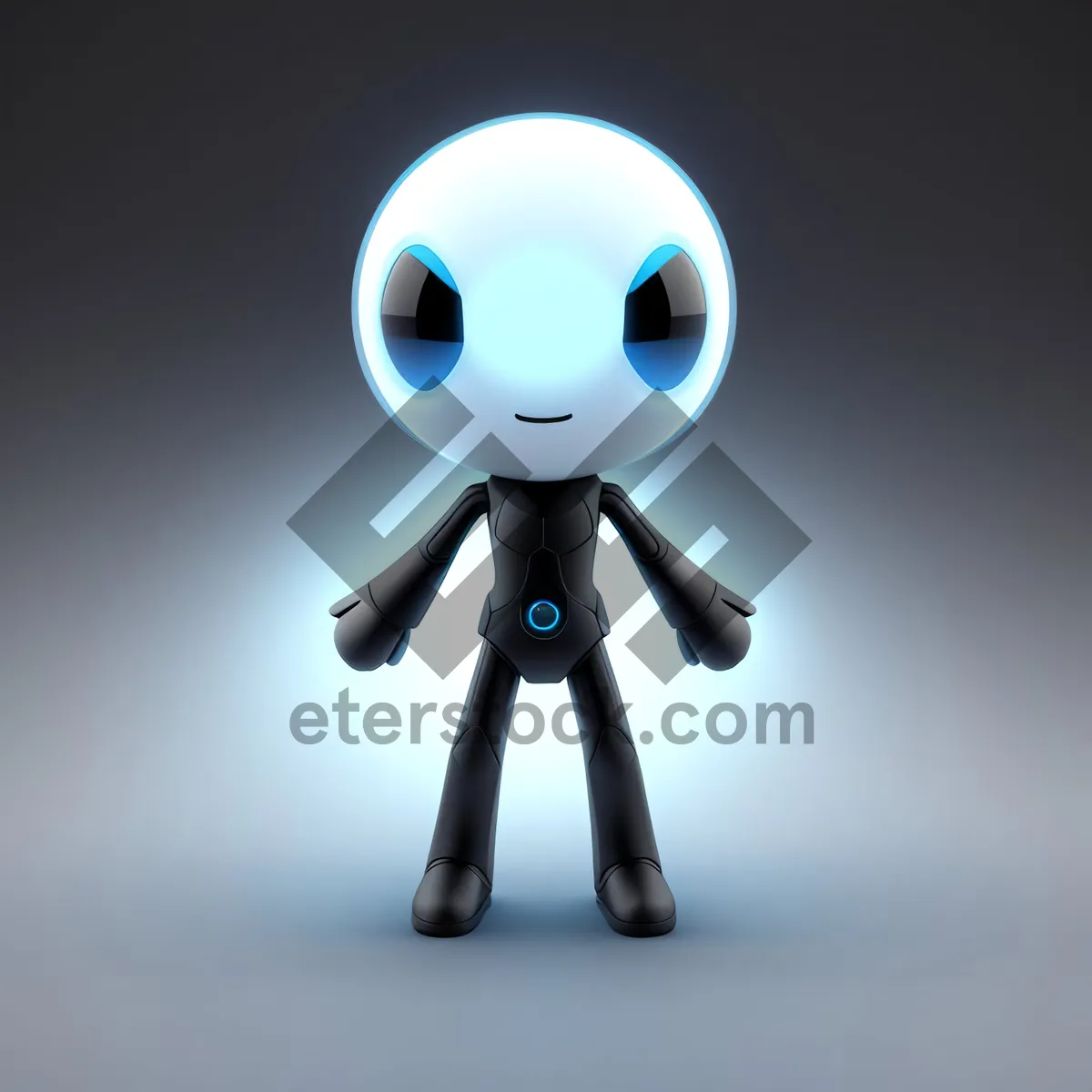 Picture of 3D Man Holding Football on Tripod