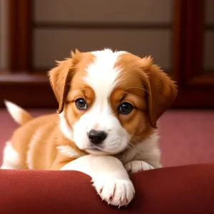 Adorable Toy Spaniel Puppy Portrait