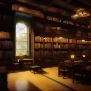 Modern restaurant interior design with wooden furniture and lamp