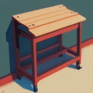 Wooden Block Table with Stool and Storage