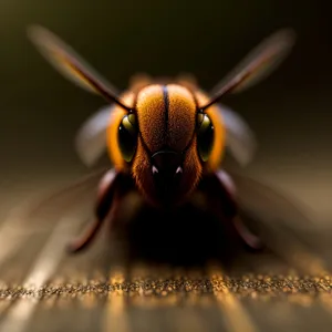 Colorful Wasp on Garden Flower Close-up