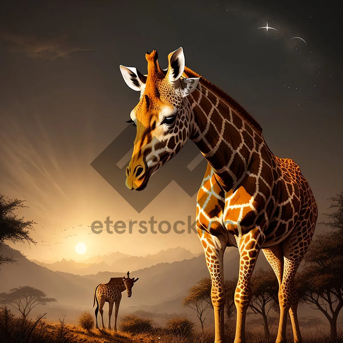Picture of Majestic Giraffe on African Safari