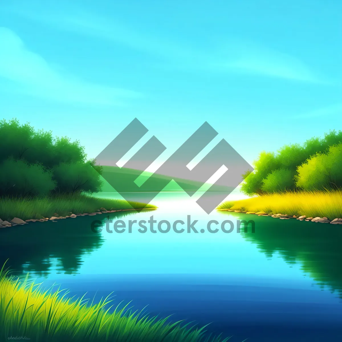 Picture of Sunset Reflection on Serene Ocean Horizon