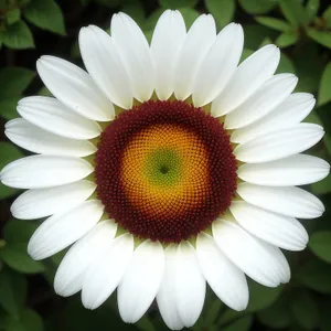 Closeup of Yellow Daisy Blooming in Spring Garden