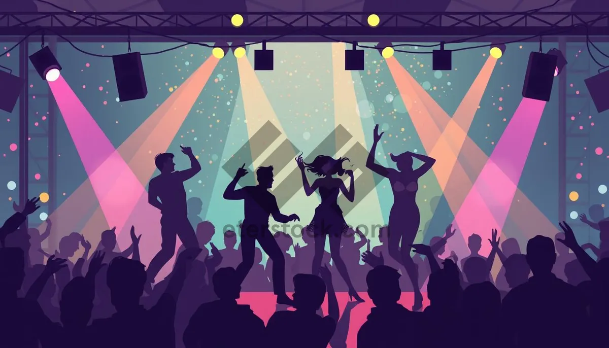 Picture of Silhouette of man dancing at party