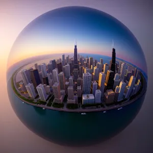 3D Global City Map on Earth's Sphere