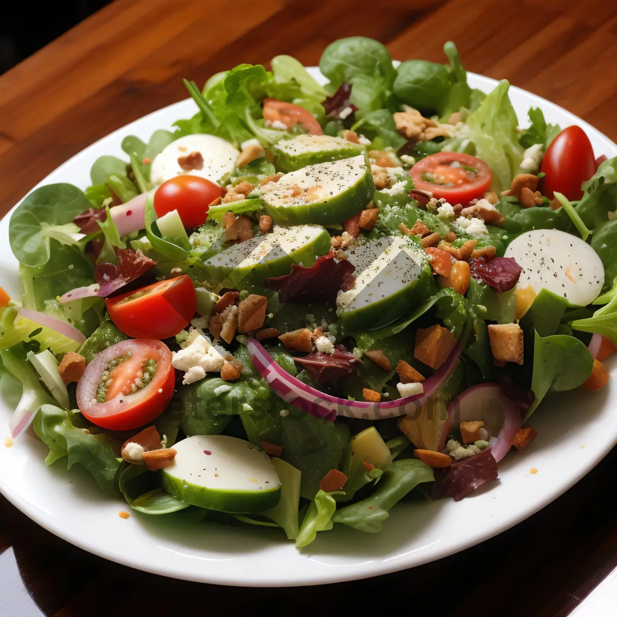 Picture of Fresh Vegetable Salad with Delicious Homemade Dressing