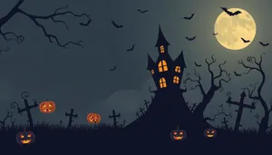 Spooky Halloween Night in Silhouette - Design Card