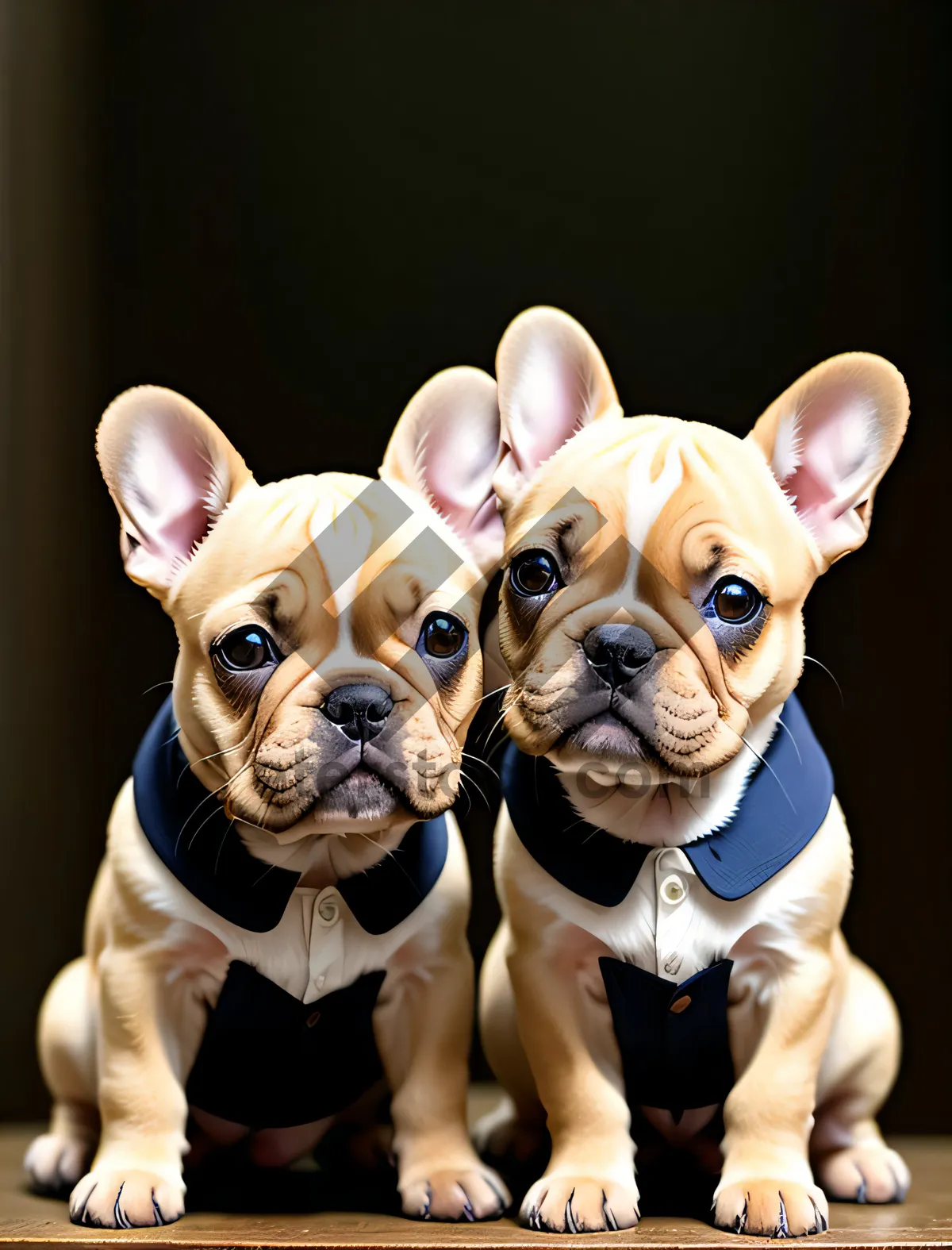 Picture of Adorable Bulldog Puppy With Wrinkles - Cute Canine Friend.