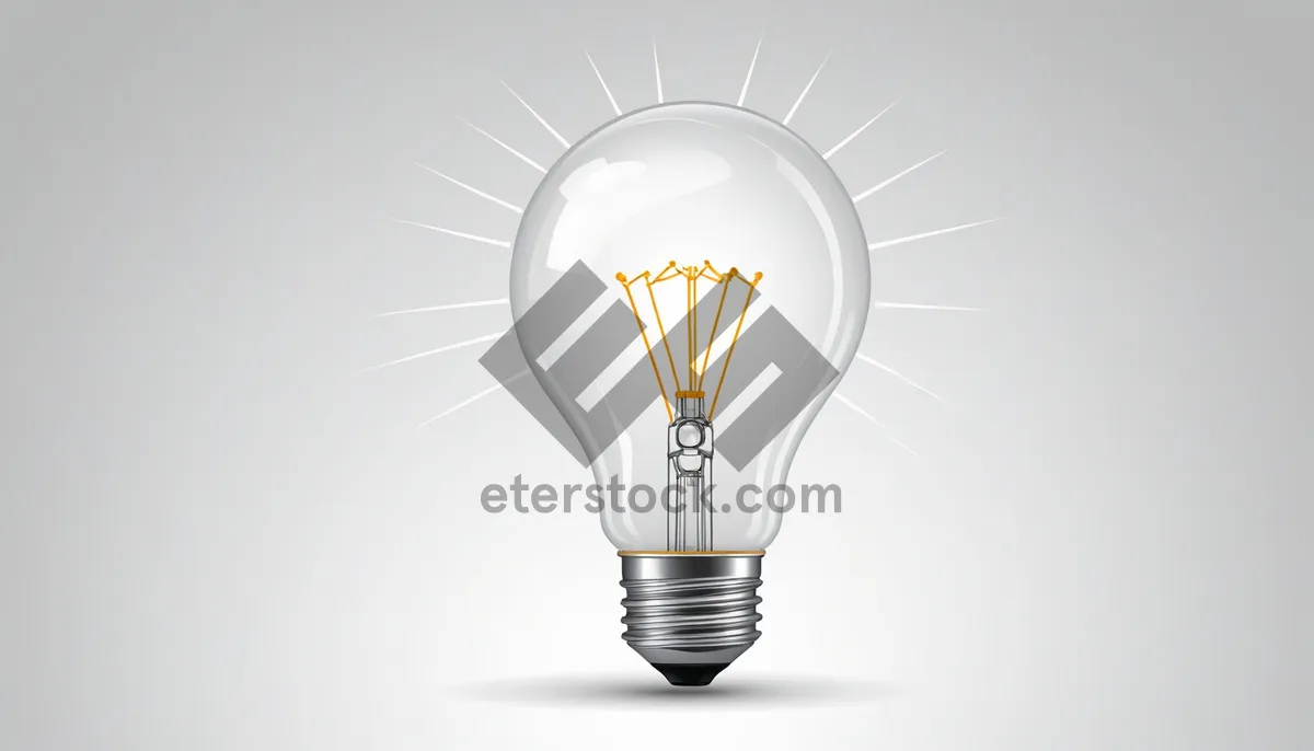 Picture of Businessman with glowing light bulb head in 3D