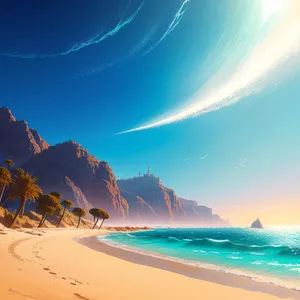 Paradise Vacation: Turquoise Waters and Sandy Beach