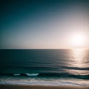 Sunset over a serene tropical beach