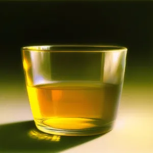 Golden Herbal Tea in Transparent Glass Cup