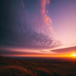 Majestic Sunset Over Mountain Landscape