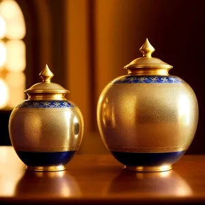 Shiny Gold Teapot Vase for Traditional Tea Celebration