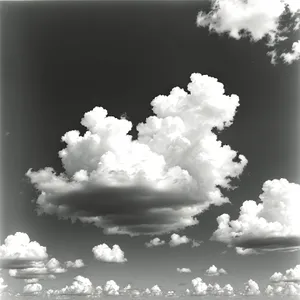 Fluffy Cumulus Clouds in Azure Sky