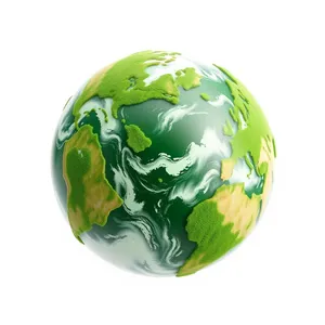 3D Globe Icon Map Earth Sphere.