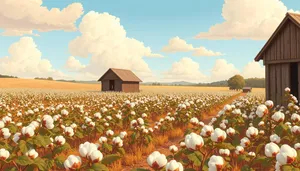 Rural pumpkin patch against sunny sky