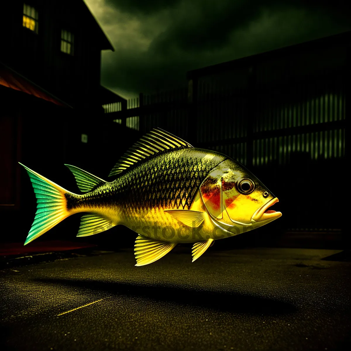 Picture of Tropical Sunfish Swimming in Aquarium Waters