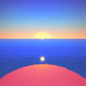 Golden Horizon: Serene Sunset over the Azure Sea