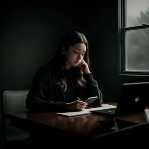 Modern Businesswoman Working on Laptop at Office