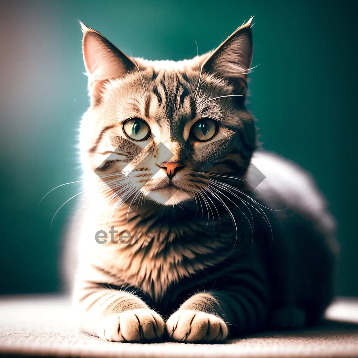 Picture of Adorable Gray Tabby Kitty with Whiskers and Furry Fur