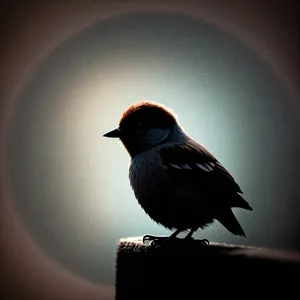 Sparrow perched on bird feeder in garden