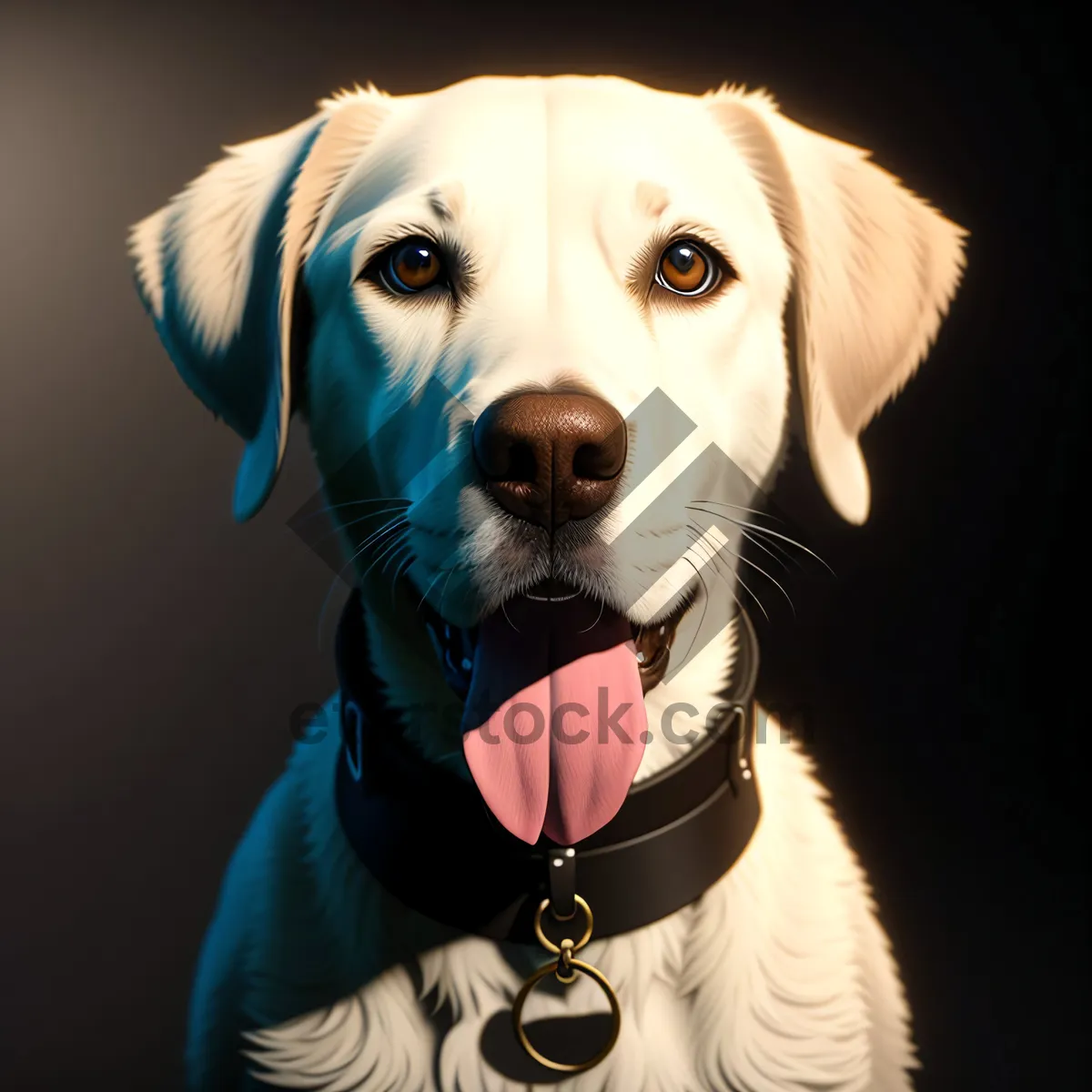 Picture of Adorable Retriever Puppy on Leash