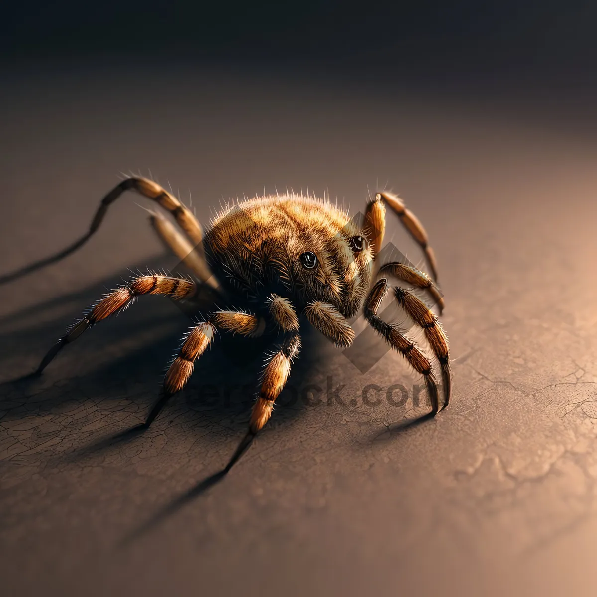 Picture of Creepy Garden Spider: Closeup of Scary, Hairy Arachnid