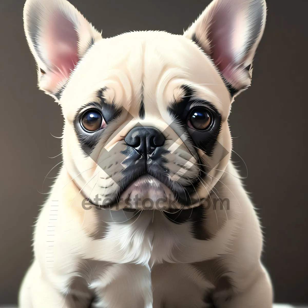 Picture of Captivating Bulldog Puppy Posed in a Studio Portrait