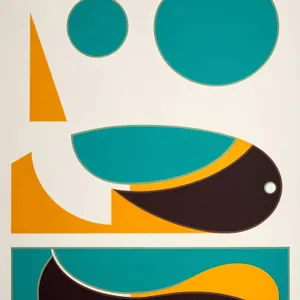 Web graphic button icon design with artistic symbol