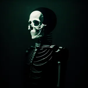 Terrifying Skeleton Frightens in Haunted Cemetery