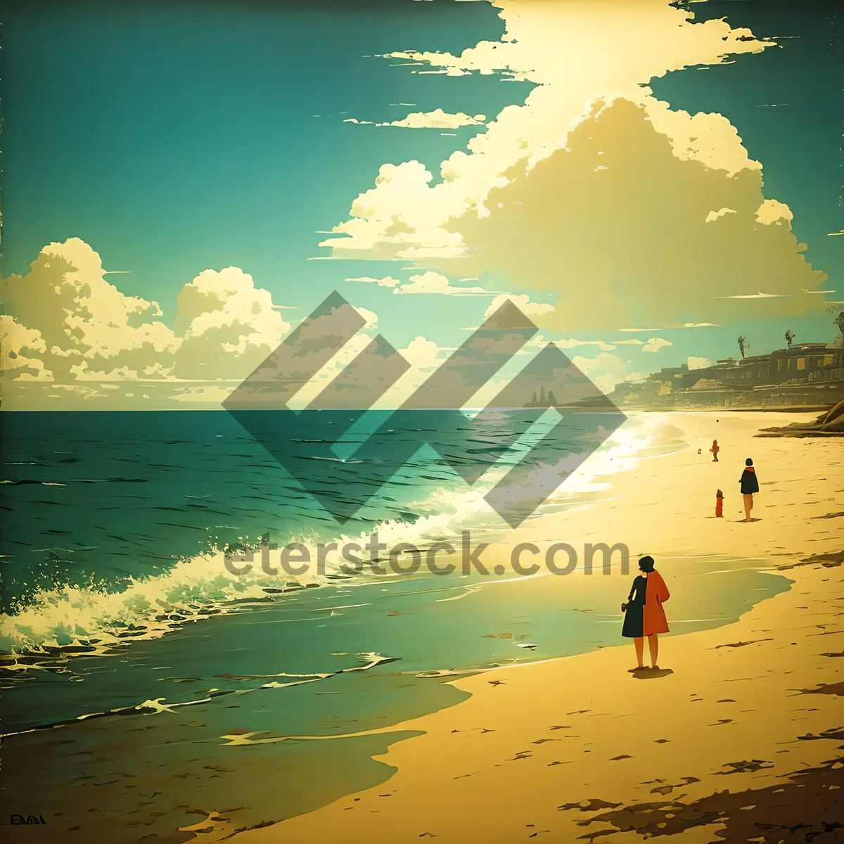 Picture of Serene Shoreline: Tropical Beach Paradise with Crystal-clear Waves