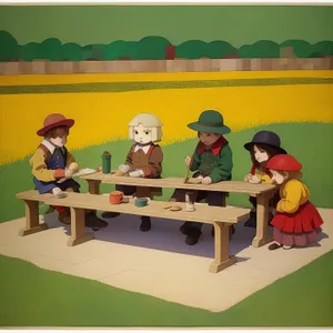 Smiling male teacher in a classroom