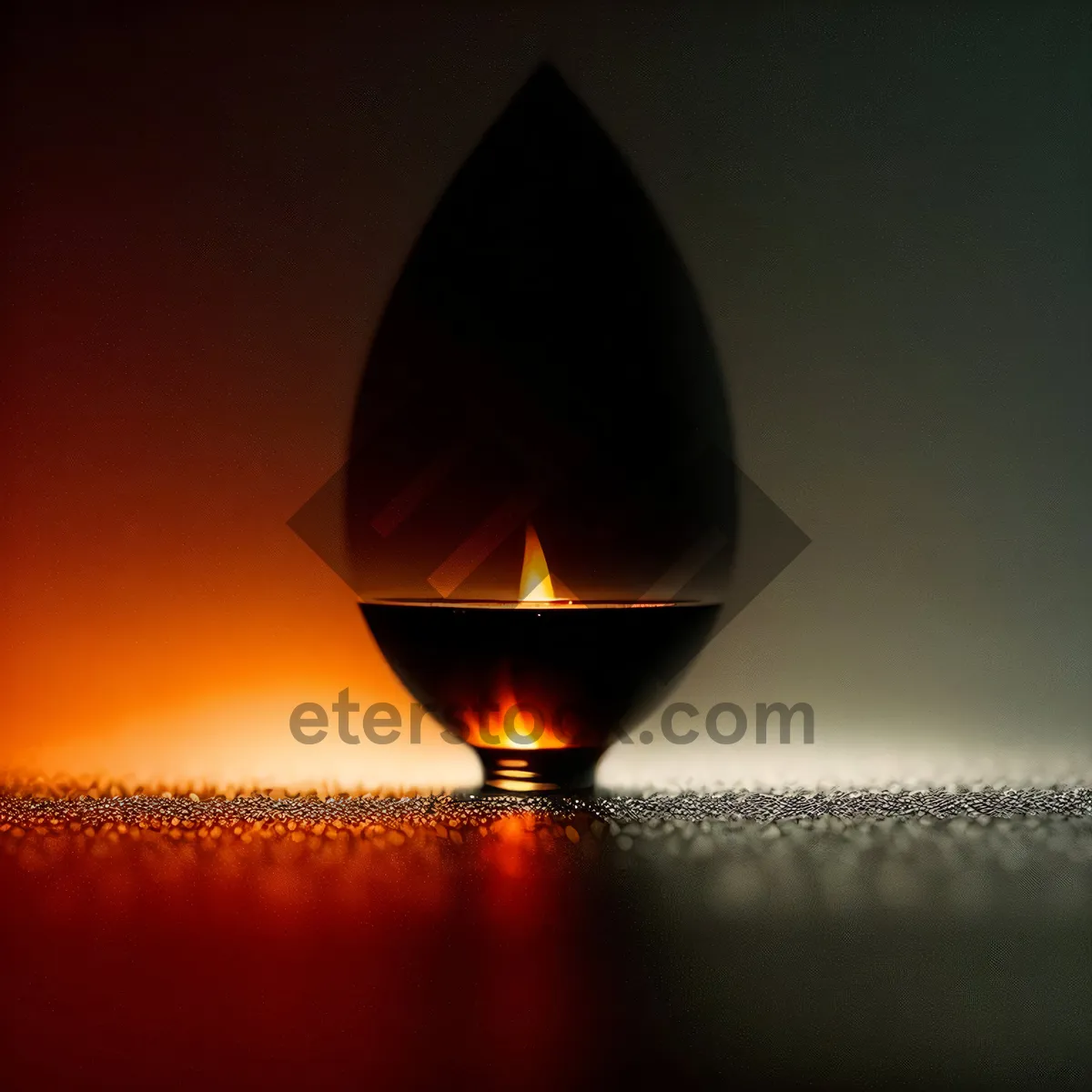 Picture of Sparkling Celebration: Wineglass, Fire, and Champagne