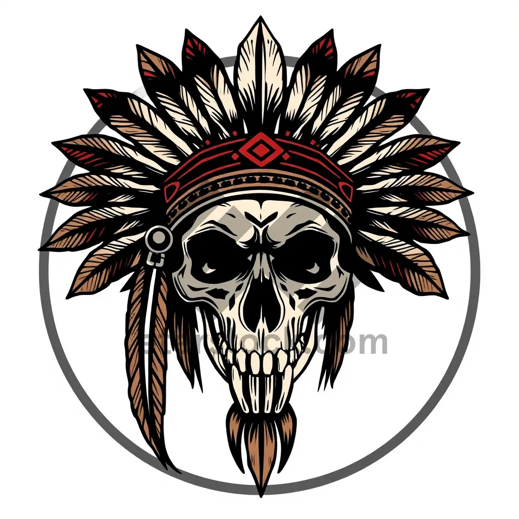Picture of Black floral graphic design element with retro style