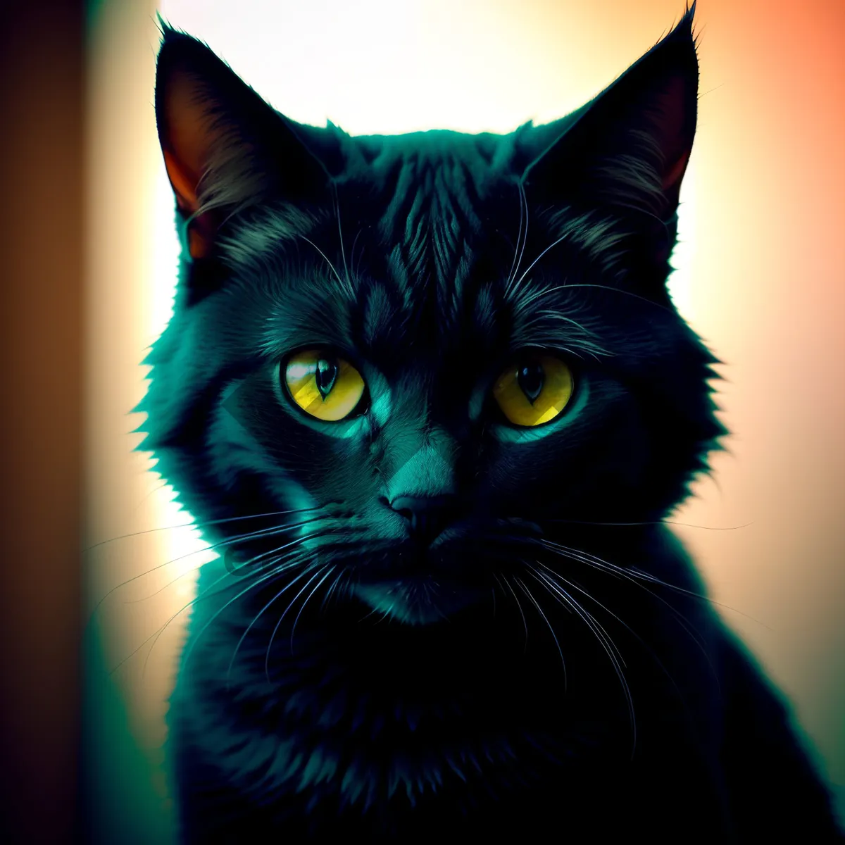 Picture of Curious Kitty with Adorable Whiskers.