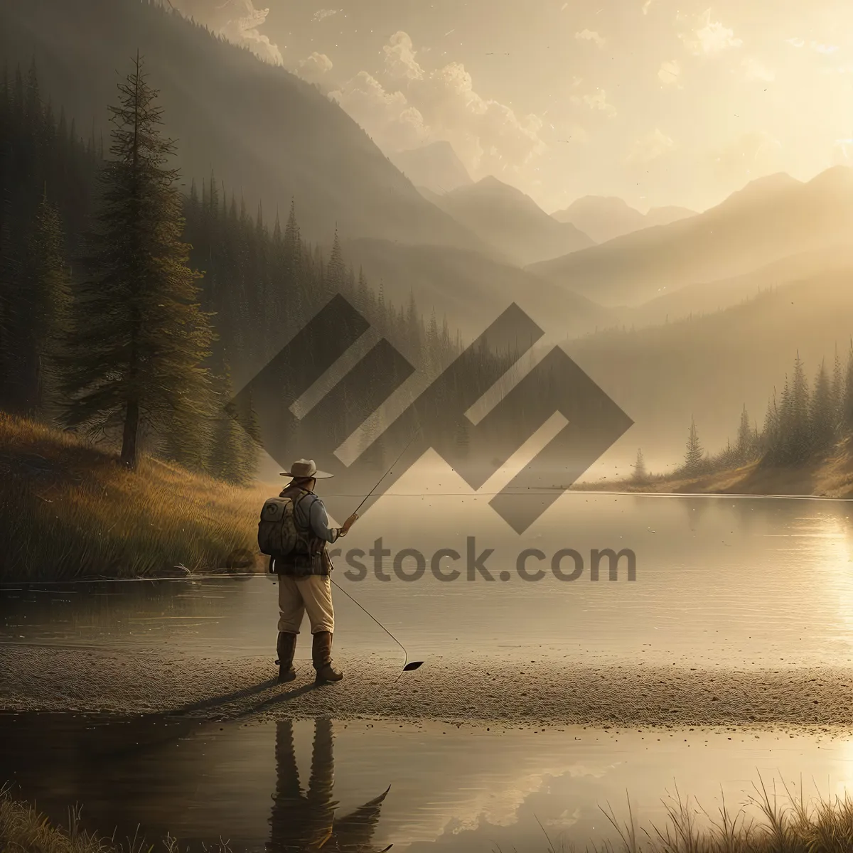 Picture of Golden Horizon: Sunset Over Sparkling Blue Waters