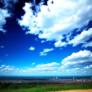 Serene countryside bliss under a sunny sky