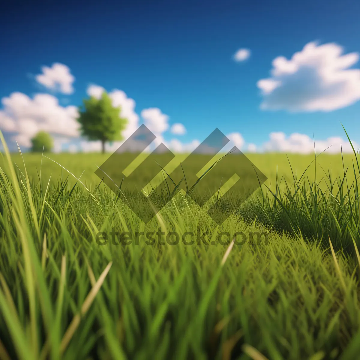 Picture of Vibrant Wheat Field Under Clear Blue Sky