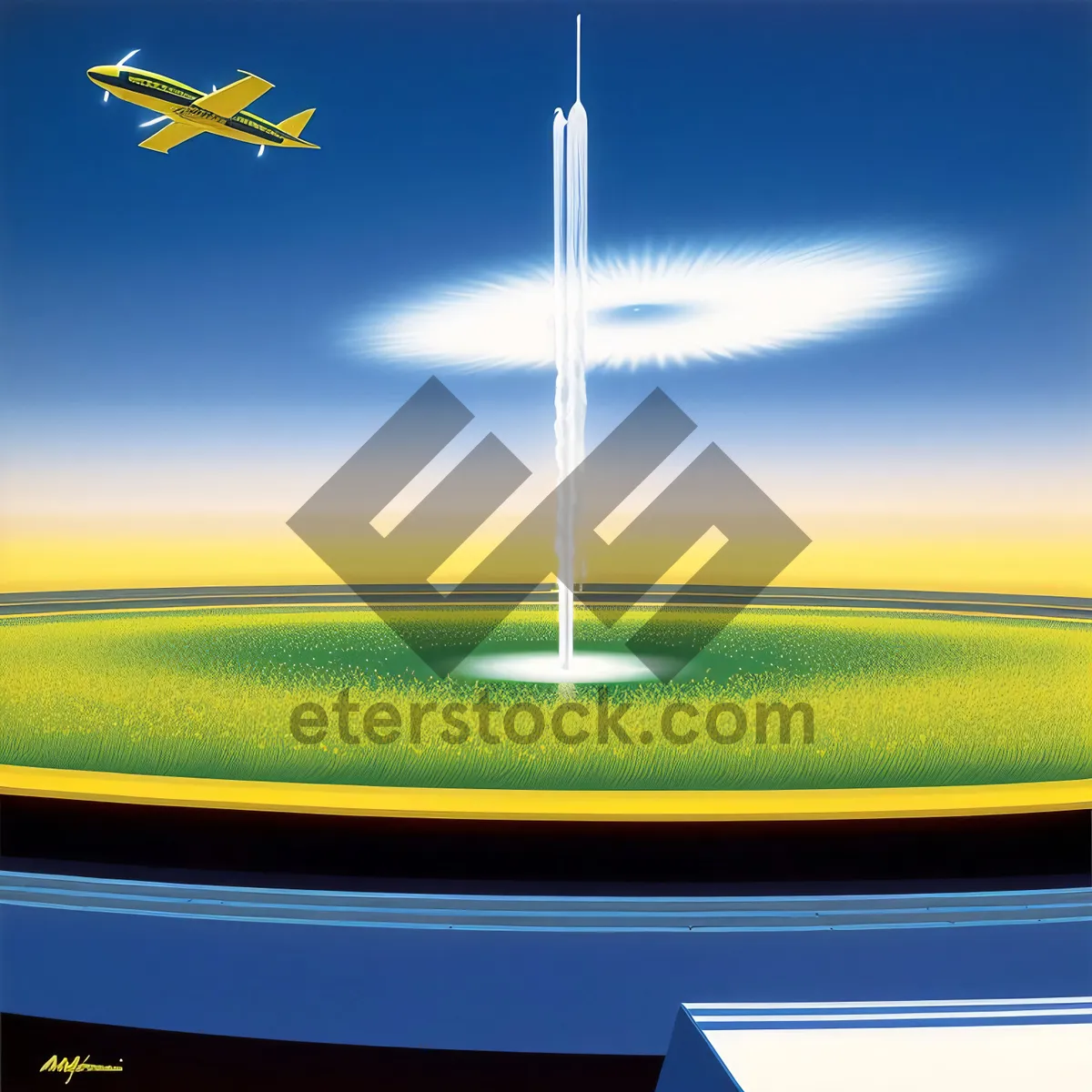 Picture of Peaceful Countryside Landscape Under Sunny Sky