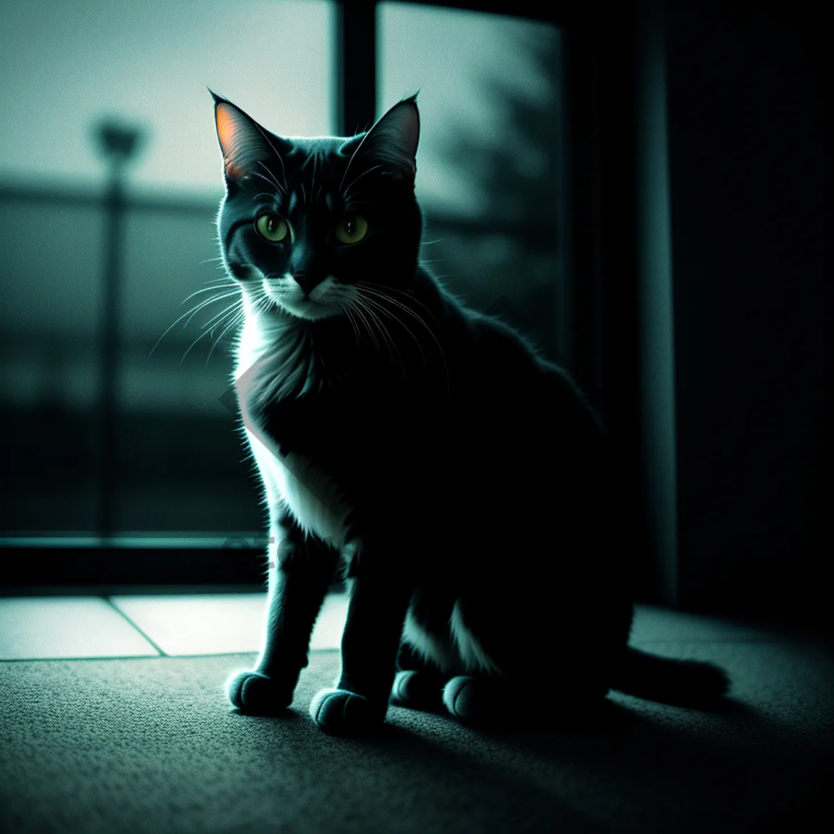 Picture of Adorable Gray Tabby Kitty on Windowsill