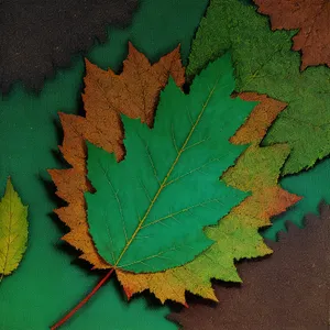 Vibrant Autumn Maple Leaves in Forest